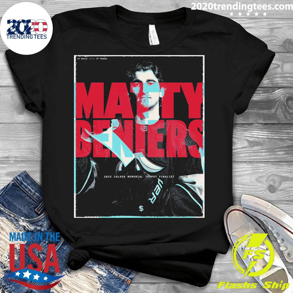 Official matty Beniers 2023 Calder Memorial Trophy - Adult & Kids T-Shirts, Sweatshirts & Hoodies apparel design preview 3