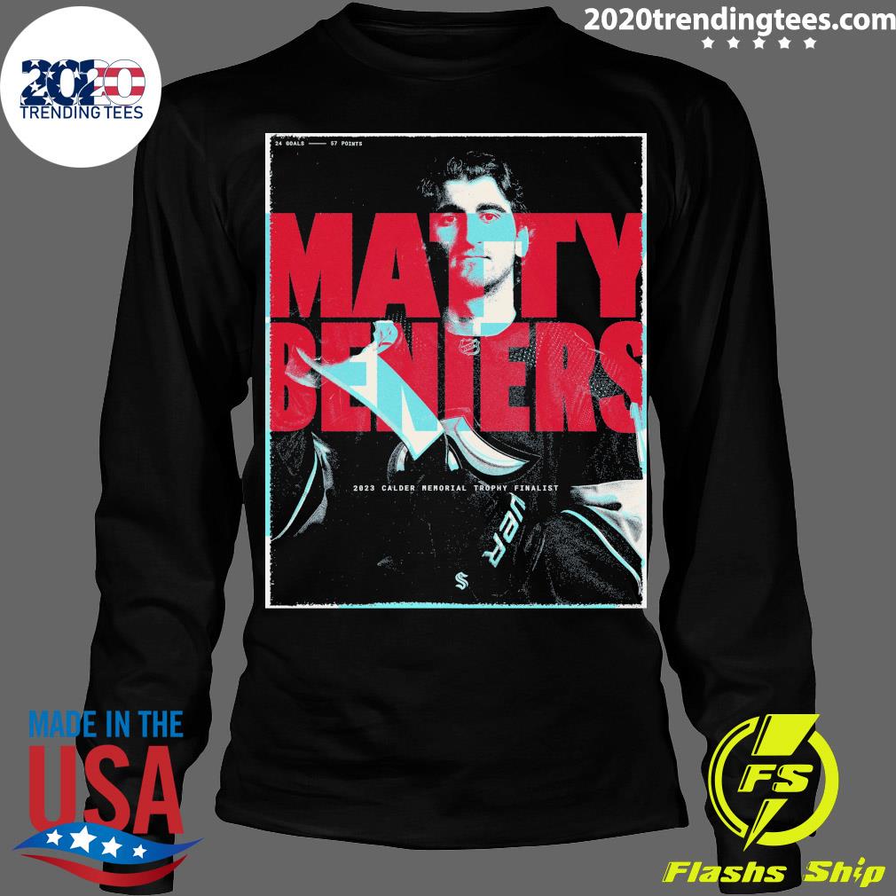 Official matty Beniers 2023 Calder Memorial Trophy - Adult & Kids T-Shirts, Sweatshirts & Hoodies apparel design preview 4