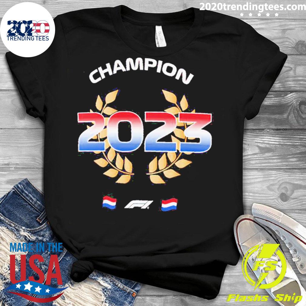 Official max Verstappen 2023 F1 World Drivers' - Adult & Kids T-Shirts, Sweatshirts & Hoodies apparel design preview 3