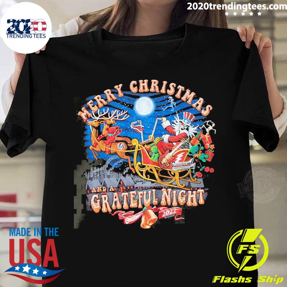 Official merry Christmas Grateful Night - Adult & Kids T-Shirts, Sweatshirts & Hoodies apparel design preview 1