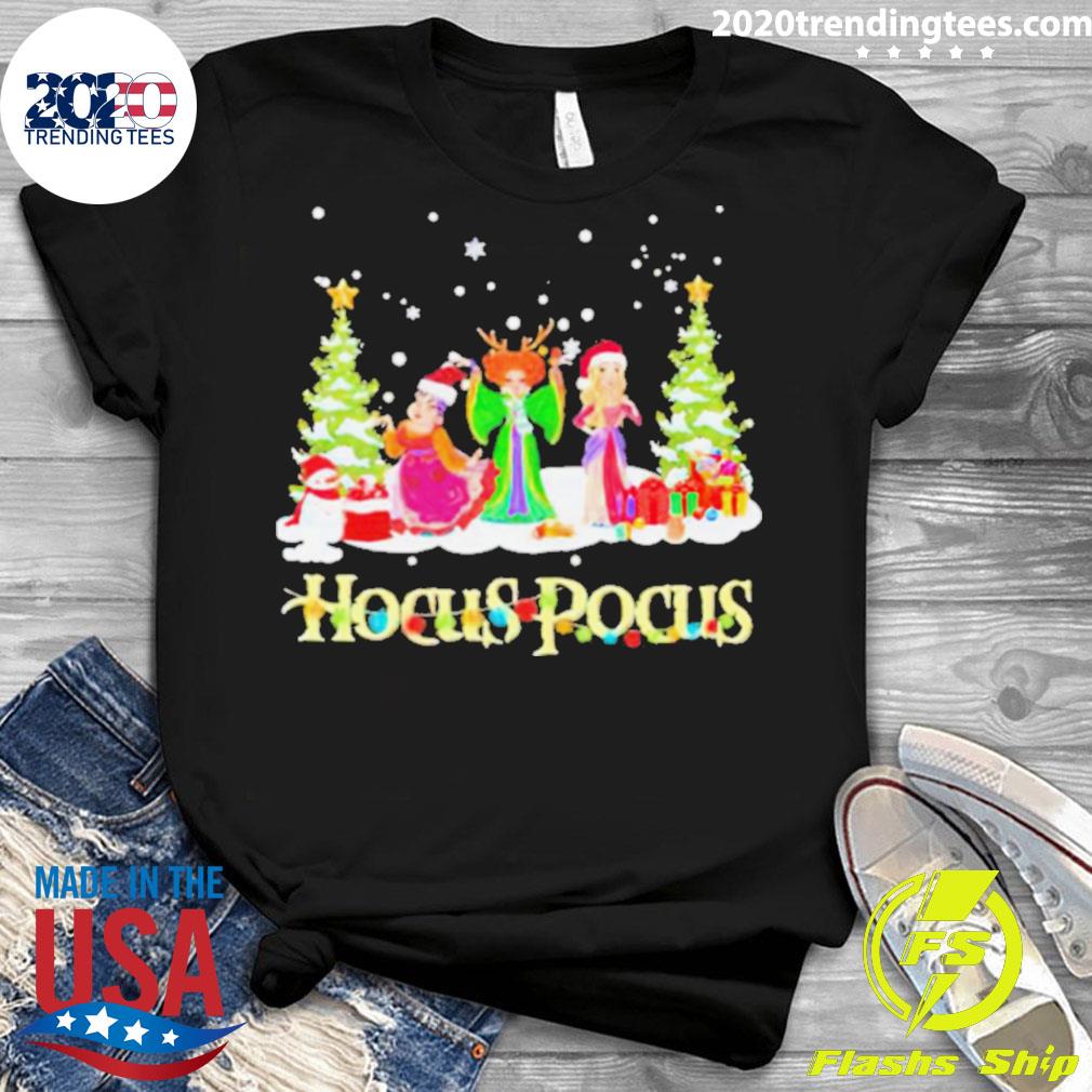 Official merry Christmas Hocus Pocus Light Snow - Adult & Kids T-Shirts, Sweatshirts & Hoodies apparel design preview 3