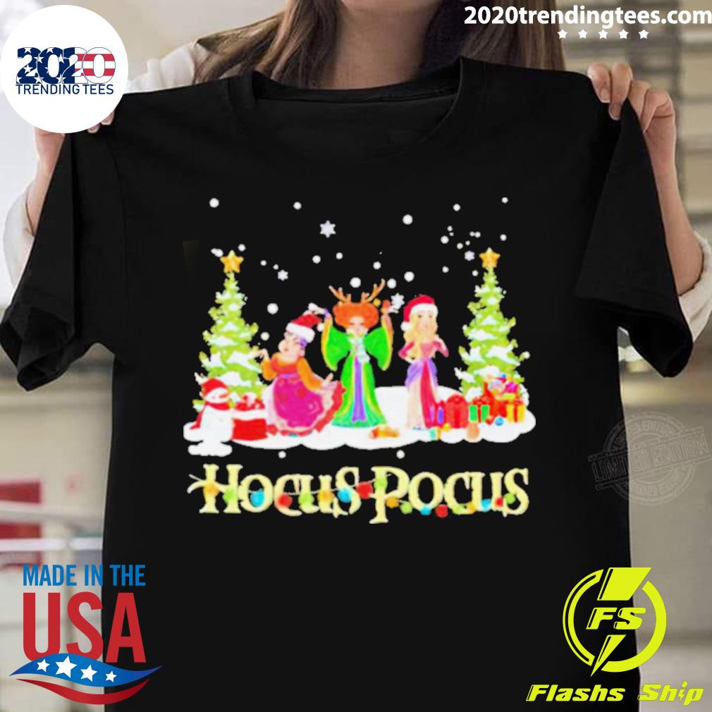 Official merry Christmas Hocus Pocus Light Snow - Adult & Kids T-Shirts, Sweatshirts & Hoodies apparel design preview 1
