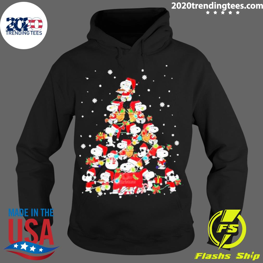 Official merry Christmas Snoopy Pine Tree Snow - Adult & Kids T-Shirts, Sweatshirts & Hoodies apparel design preview 2