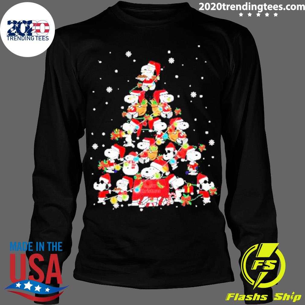 Official merry Christmas Snoopy Pine Tree Snow - Adult & Kids T-Shirts, Sweatshirts & Hoodies apparel design preview 4