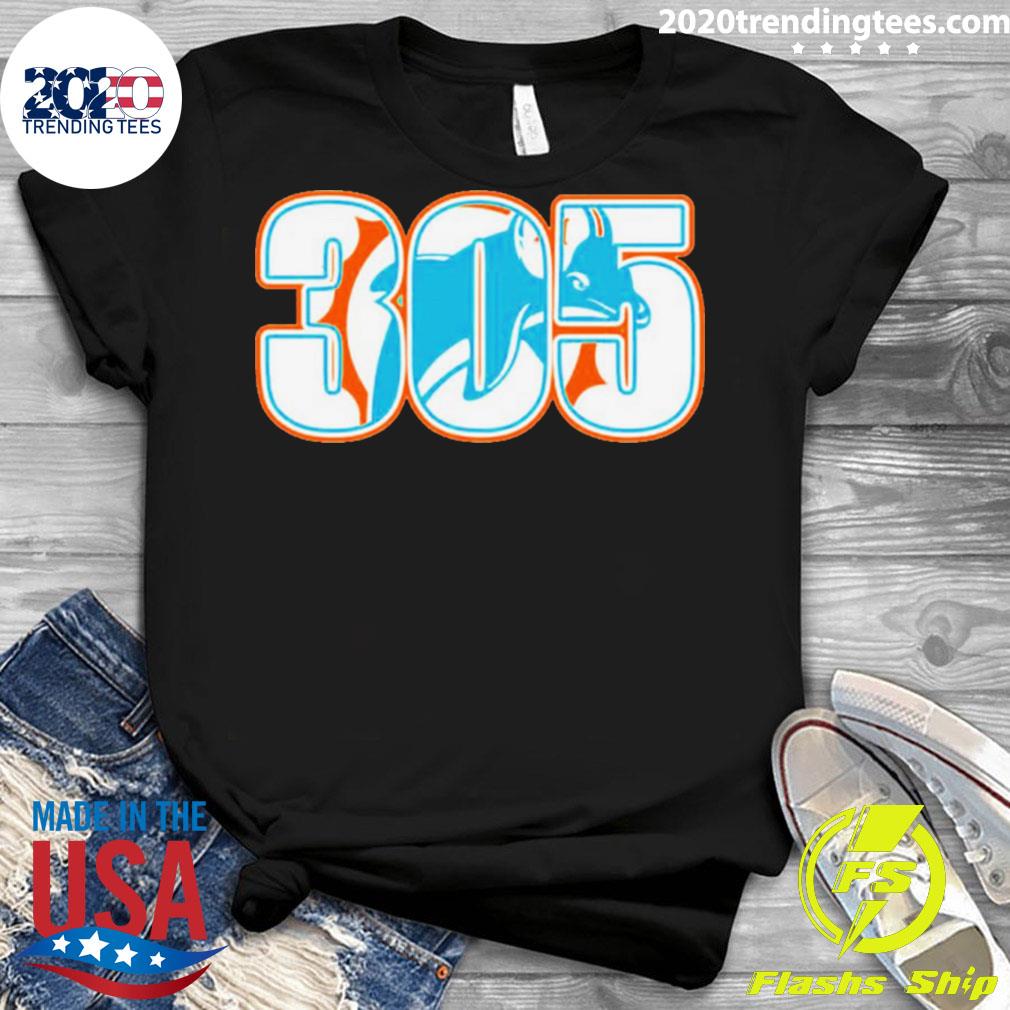 Official miami Dolphins 305 - Adult & Kids T-Shirts, Sweatshirts & Hoodies apparel design preview 3