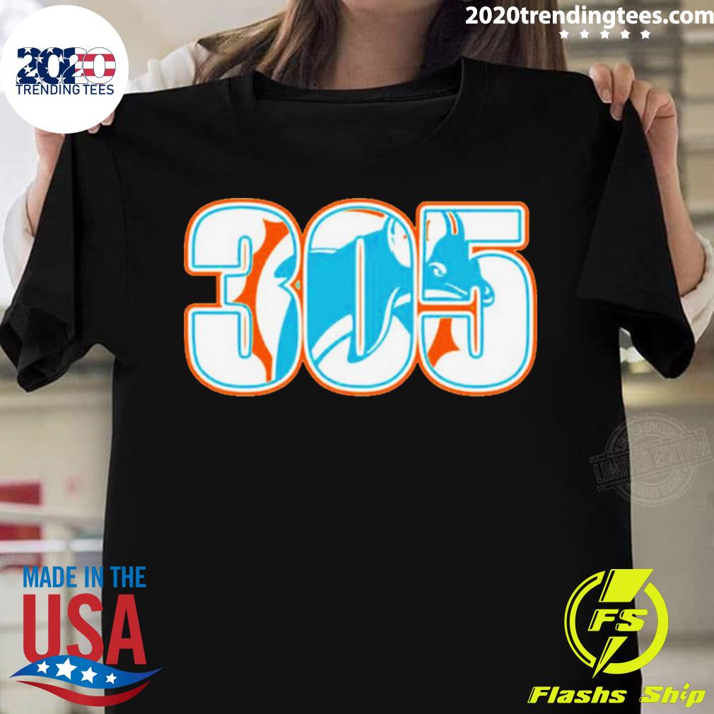 Official miami Dolphins 305 - Adult & Kids T-Shirts, Sweatshirts & Hoodies apparel design preview 1