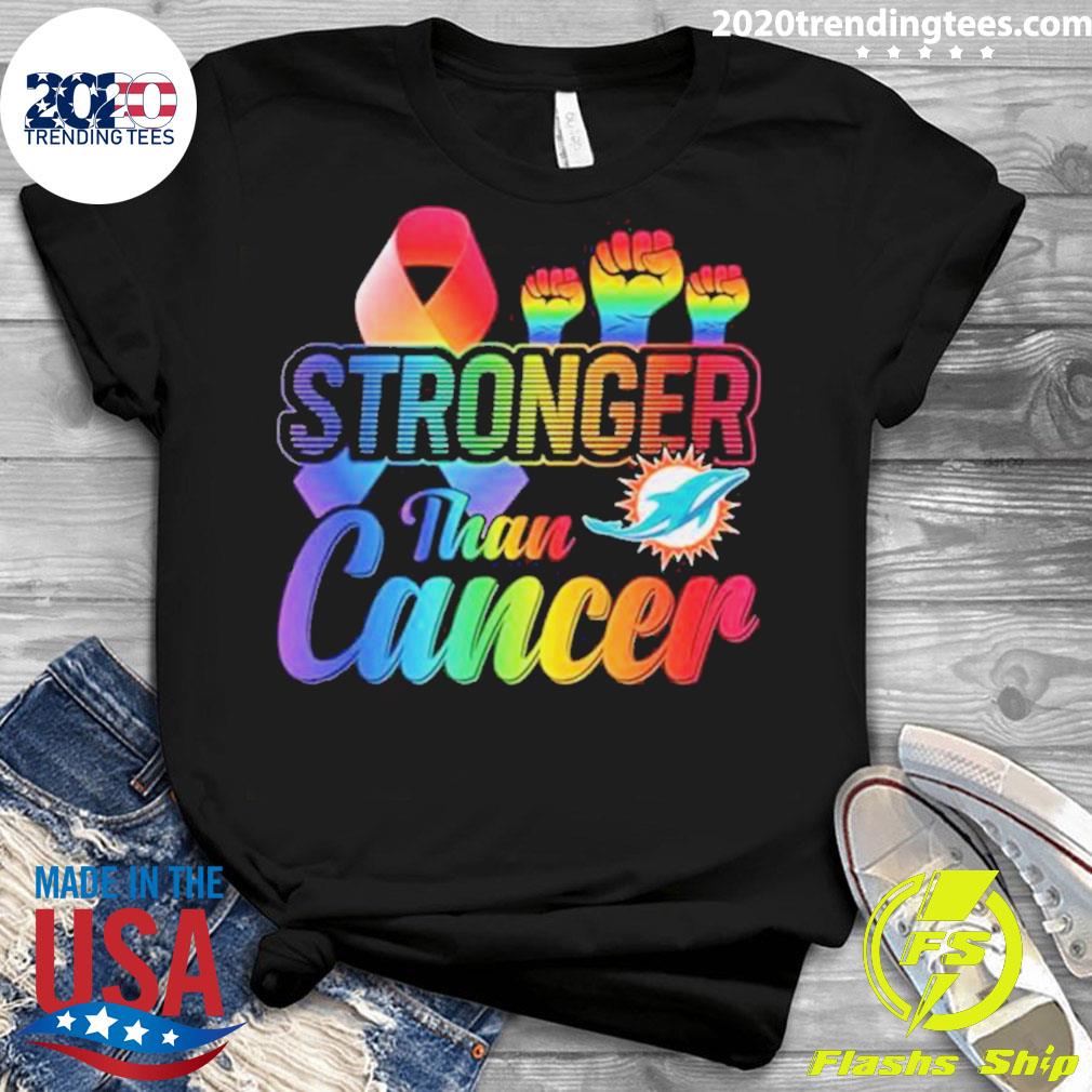 Official miami Dolphins Stronger Than Cancer - Adult & Kids T-Shirts, Sweatshirts & Hoodies apparel design preview 3