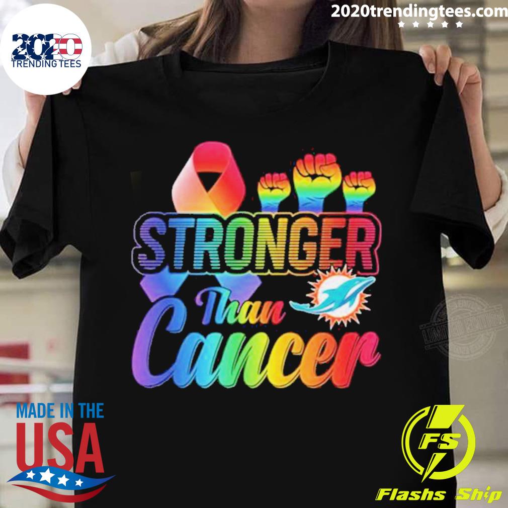 Official miami Dolphins Stronger Than Cancer - Adult & Kids T-Shirts, Sweatshirts & Hoodies apparel design preview 1