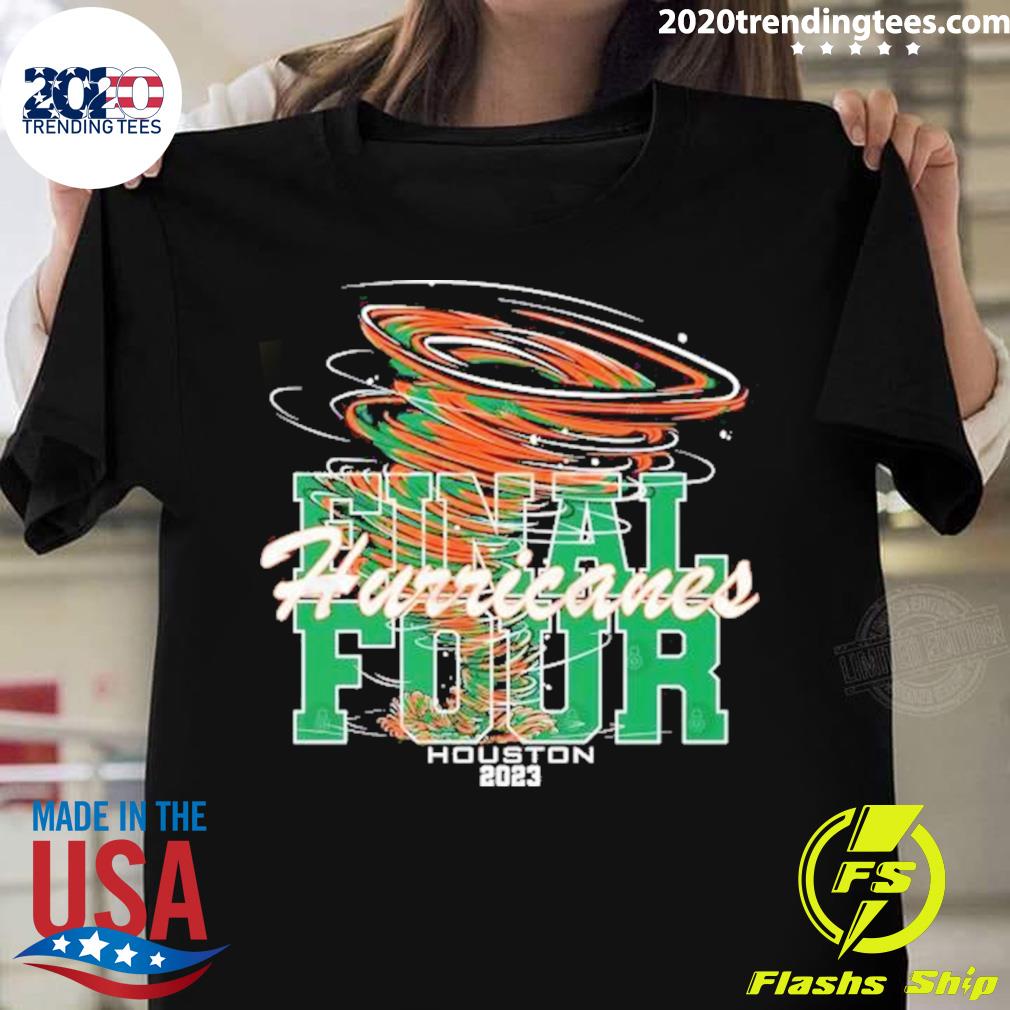 Official miami Hurricanes Final Four Houston 2023 - Adult & Kids T-Shirts, Sweatshirts & Hoodies apparel design preview 1