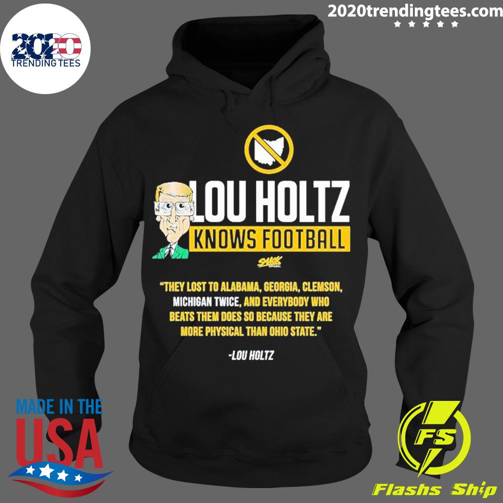 Official michigan Wolverines Lou Holtz Knows Football - Adult & Kids T-Shirts, Sweatshirts & Hoodies apparel design preview 2
