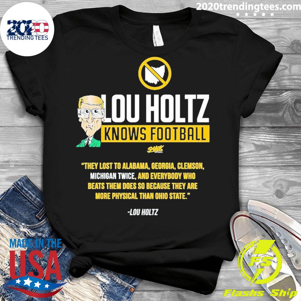 Official michigan Wolverines Lou Holtz Knows Football - Adult & Kids T-Shirts, Sweatshirts & Hoodies apparel design preview 3
