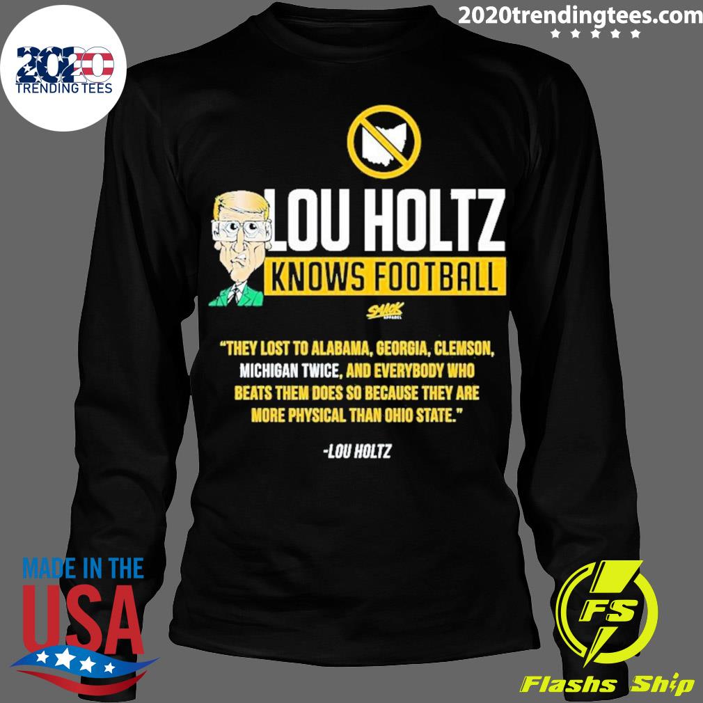 Official michigan Wolverines Lou Holtz Knows Football - Adult & Kids T-Shirts, Sweatshirts & Hoodies apparel design preview 4