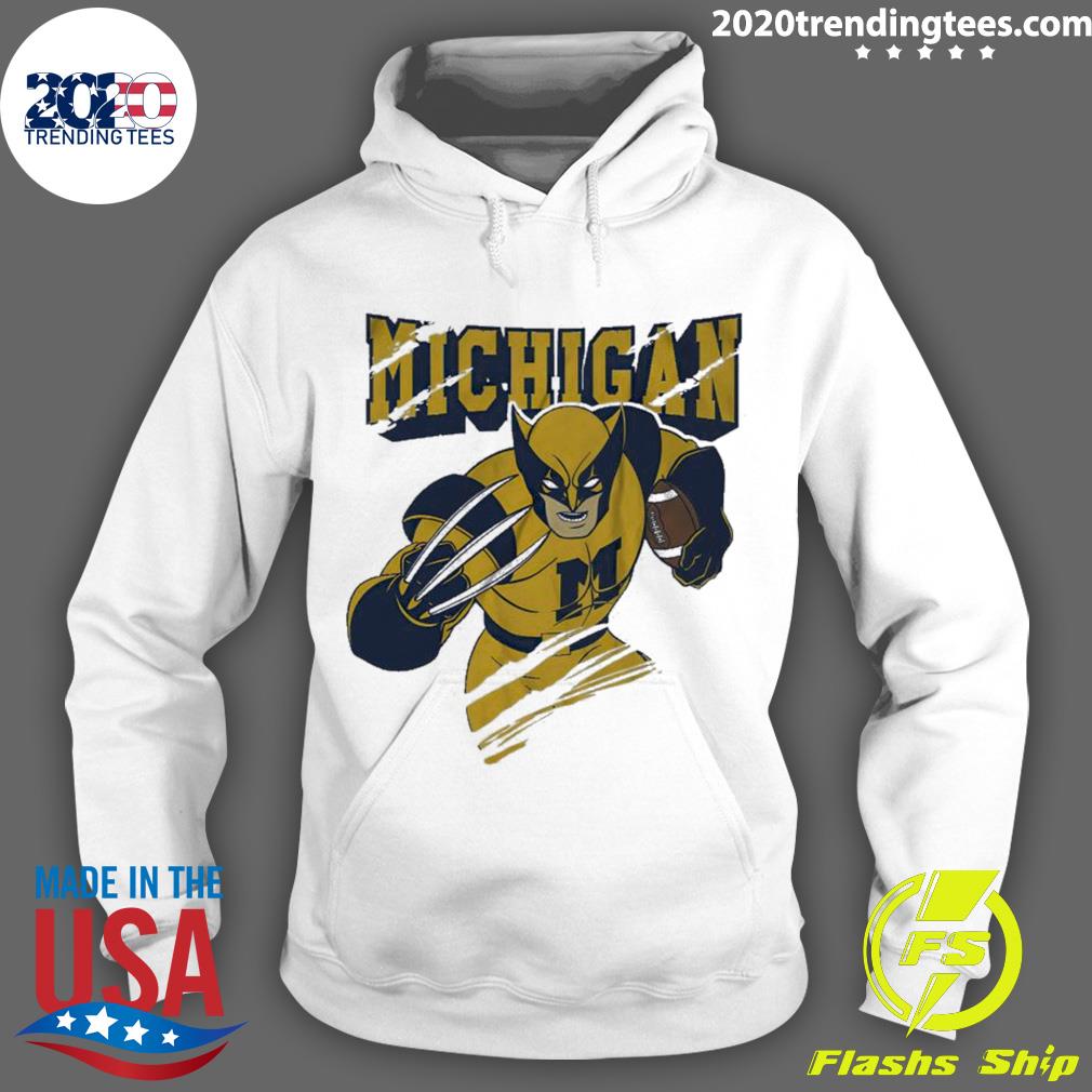 Official michigan Wolverines Marvel Wolverine Player - Adult & Kids T-Shirts, Sweatshirts & Hoodies apparel design preview 2