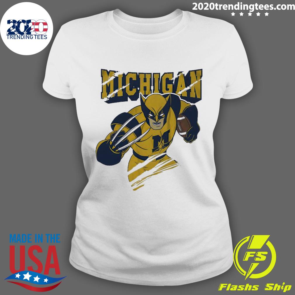 Official michigan Wolverines Marvel Wolverine Player - Adult & Kids T-Shirts, Sweatshirts & Hoodies apparel design preview 3