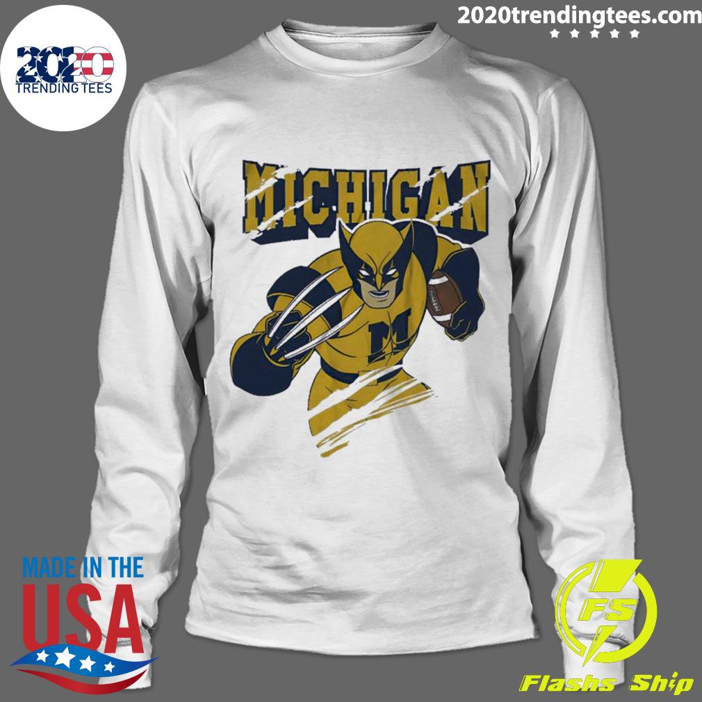 Official michigan Wolverines Marvel Wolverine Player - Adult & Kids T-Shirts, Sweatshirts & Hoodies apparel design preview 4