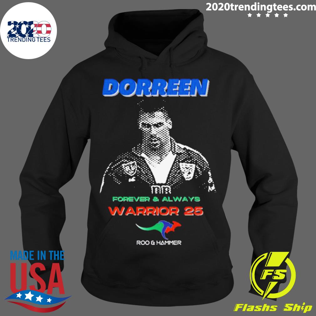Official mike Dorreen Rugby Warrior 25 Halftone - Adult & Kids T-Shirts, Sweatshirts & Hoodies apparel design preview 2
