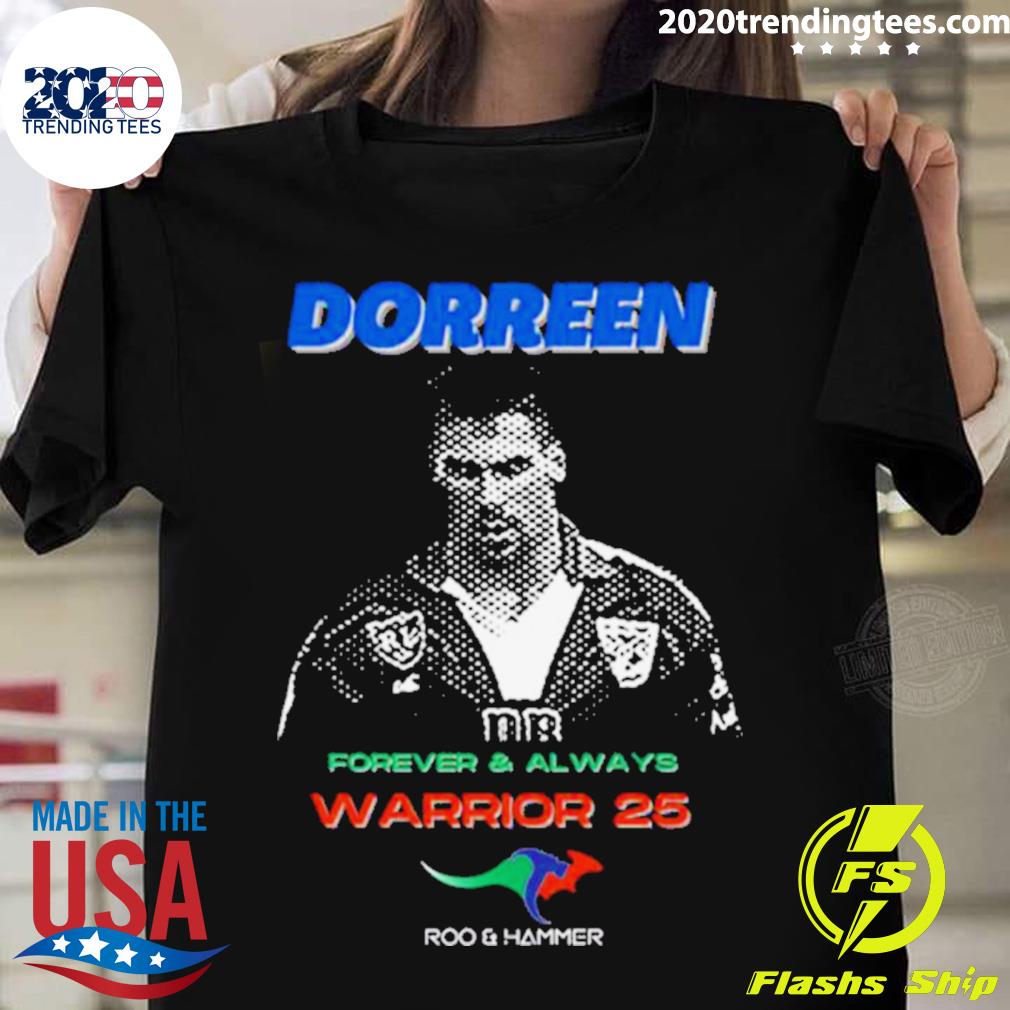 Official mike Dorreen Rugby Warrior 25 Halftone - Adult & Kids T-Shirts, Sweatshirts & Hoodies apparel design preview 1