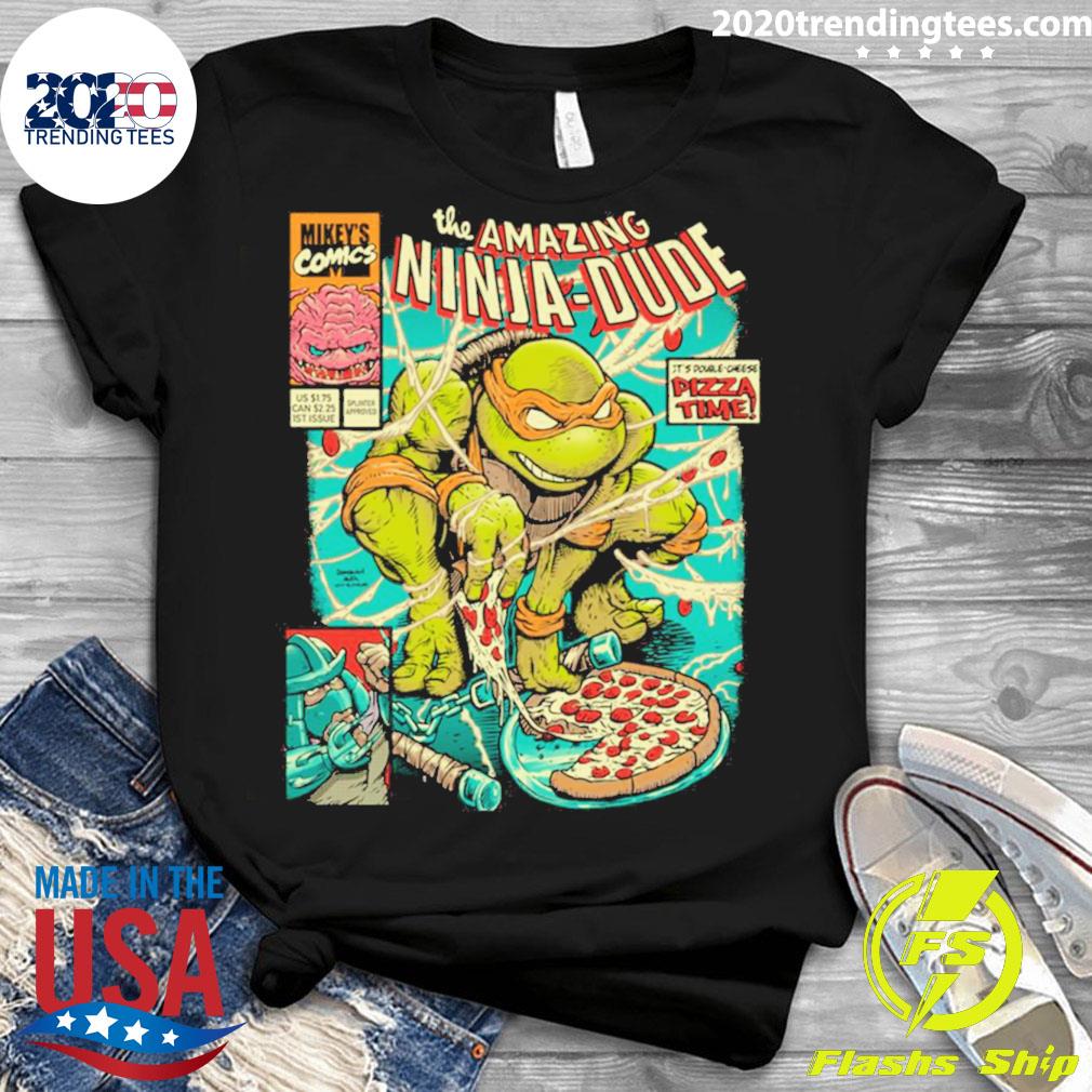 Official mikey Pizza Boy Teenage Mutant Ninja Turtles - Adult & Kids T-Shirts, Sweatshirts & Hoodies apparel design preview 3