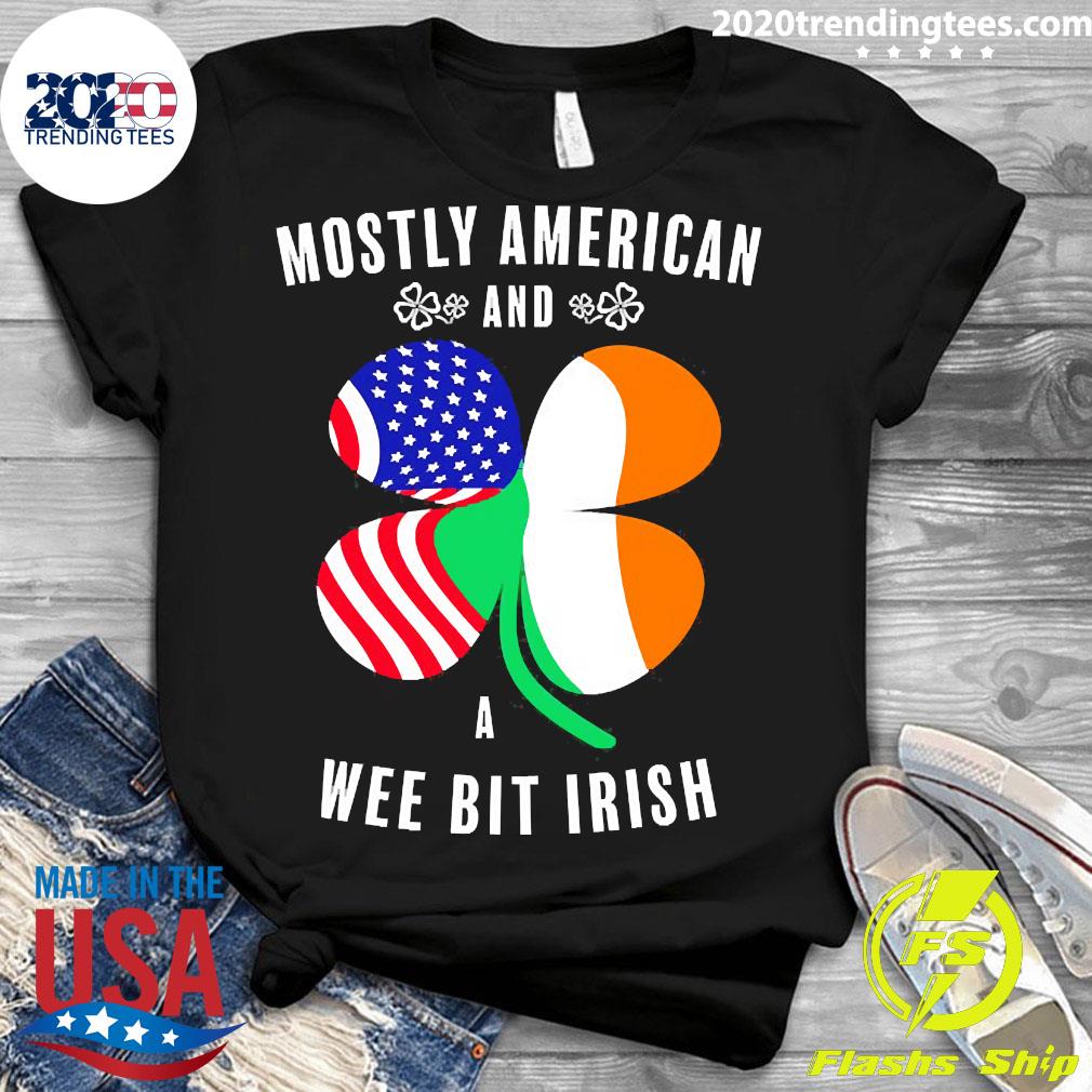 Official mostly American Wee Bit Irish Funny Paddy St - Adult & Kids T-Shirts, Sweatshirts & Hoodies apparel design preview 3