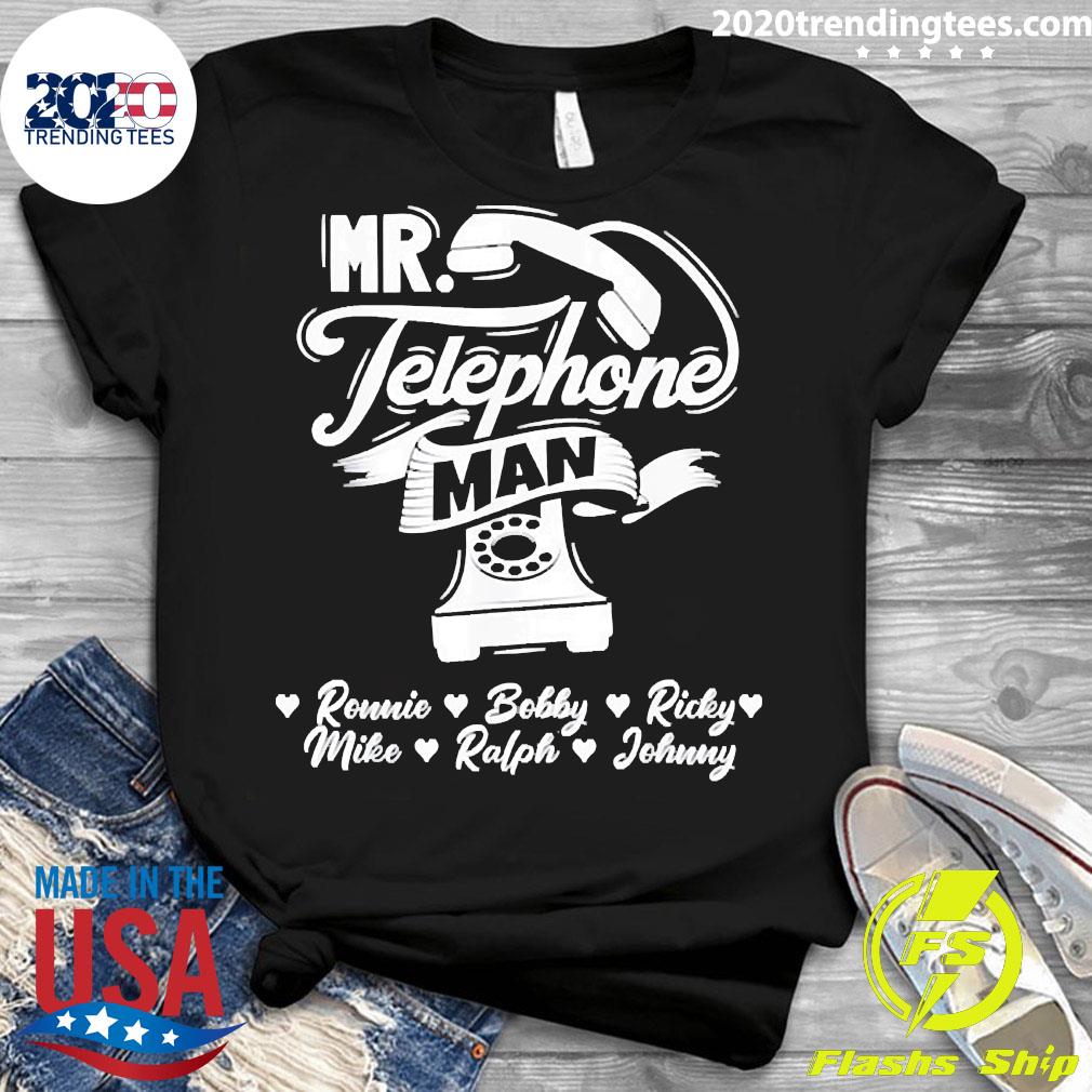 Official mr. Telephone Man Ronnie Bobby Ricky Mike - Adult & Kids T-Shirts, Sweatshirts & Hoodies apparel design preview 3