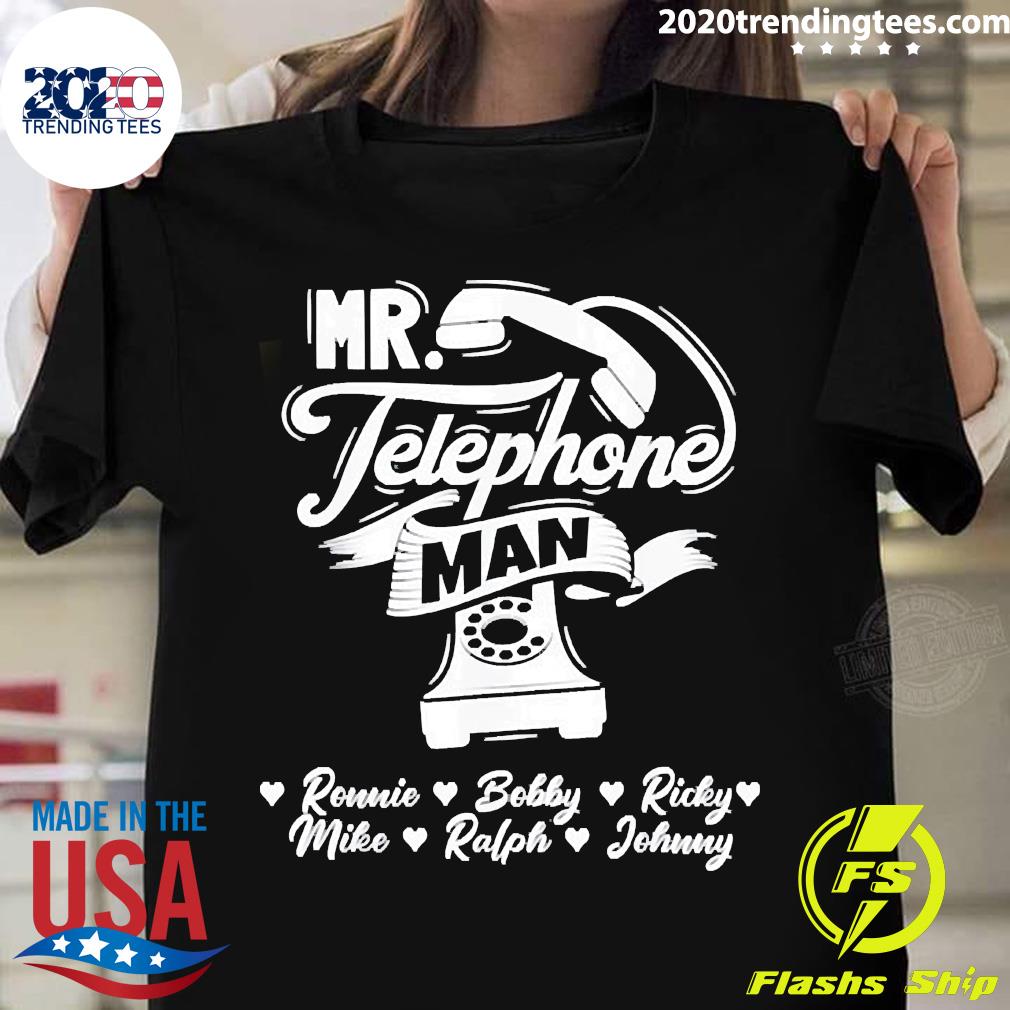 Official mr. Telephone Man Ronnie Bobby Ricky Mike - Adult & Kids T-Shirts, Sweatshirts & Hoodies apparel design preview 1