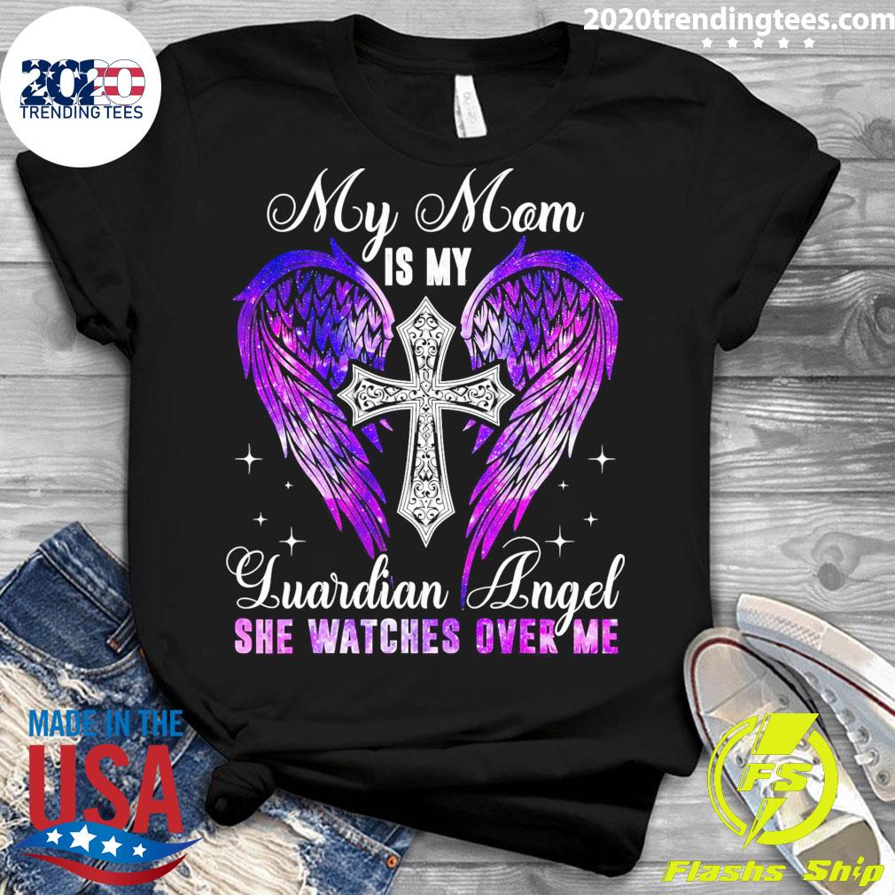 Official my Dad Is Guardian Angel He Watches Over Me - Adult & Kids T-Shirts, Sweatshirts & Hoodies apparel design preview 3