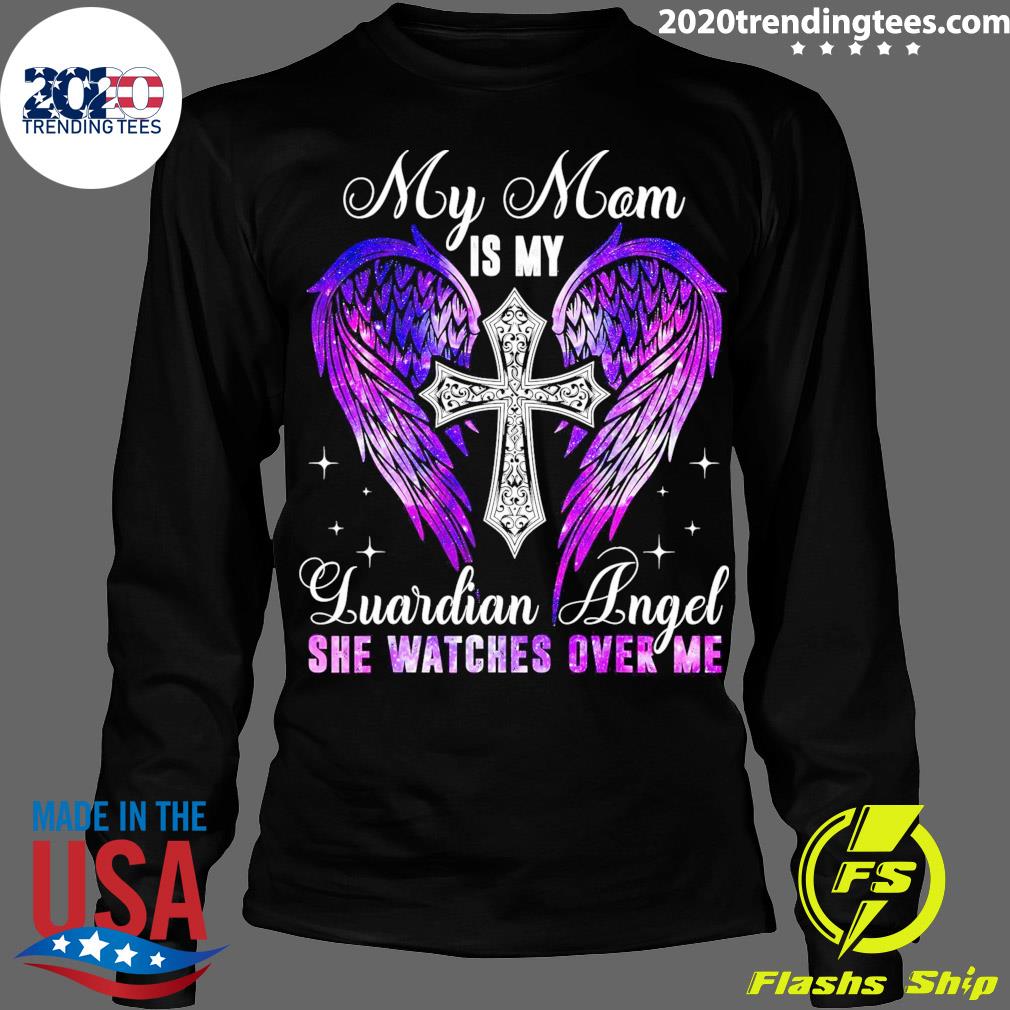 Official my Dad Is Guardian Angel He Watches Over Me - Adult & Kids T-Shirts, Sweatshirts & Hoodies apparel design preview 4