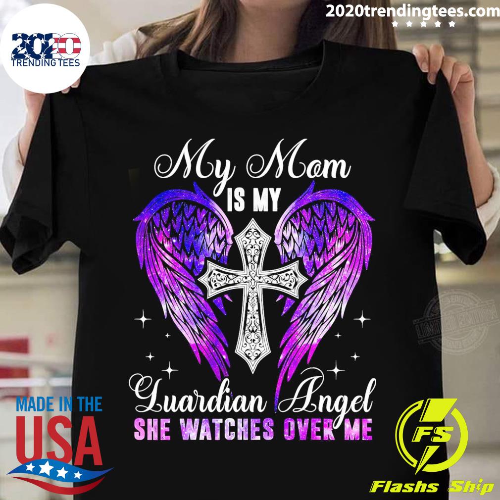 Official my Dad Is Guardian Angel He Watches Over Me - Adult & Kids T-Shirts, Sweatshirts & Hoodies apparel design preview 1