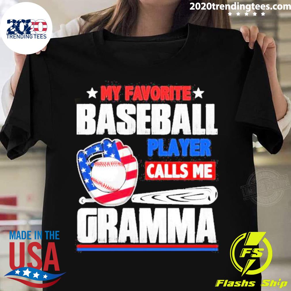 Official my Favorite Baseball Player Calls Me Grandma - Adult & Kids T-Shirts, Sweatshirts & Hoodies apparel design preview 1