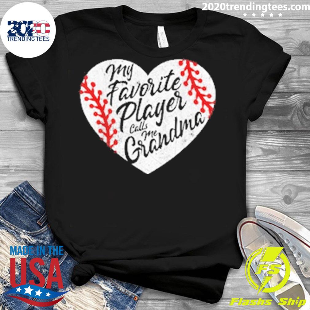 Official my favorite player calls me grandma baseball - Adult & Kids T-Shirts, Sweatshirts & Hoodies apparel design preview 3