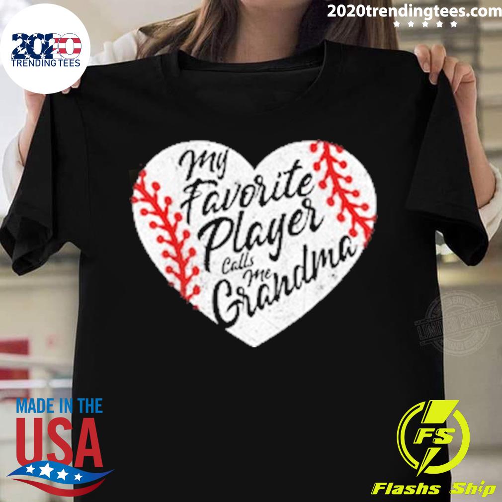 Official my favorite player calls me grandma baseball - Adult & Kids T-Shirts, Sweatshirts & Hoodies apparel design preview 1