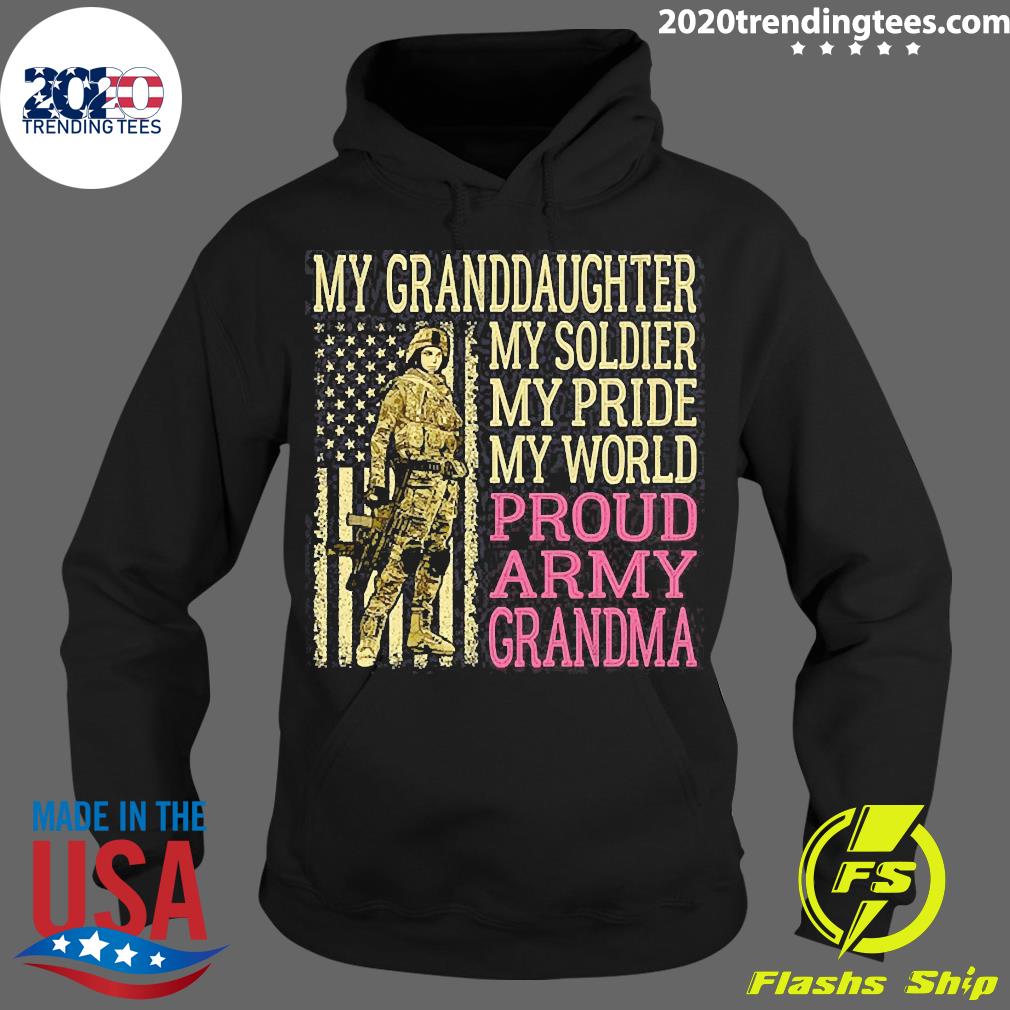 Official My Granddaughter Soldier Hero Proud Army - Adult & Kids T-Shirts, Sweatshirts & Hoodies apparel design preview 2