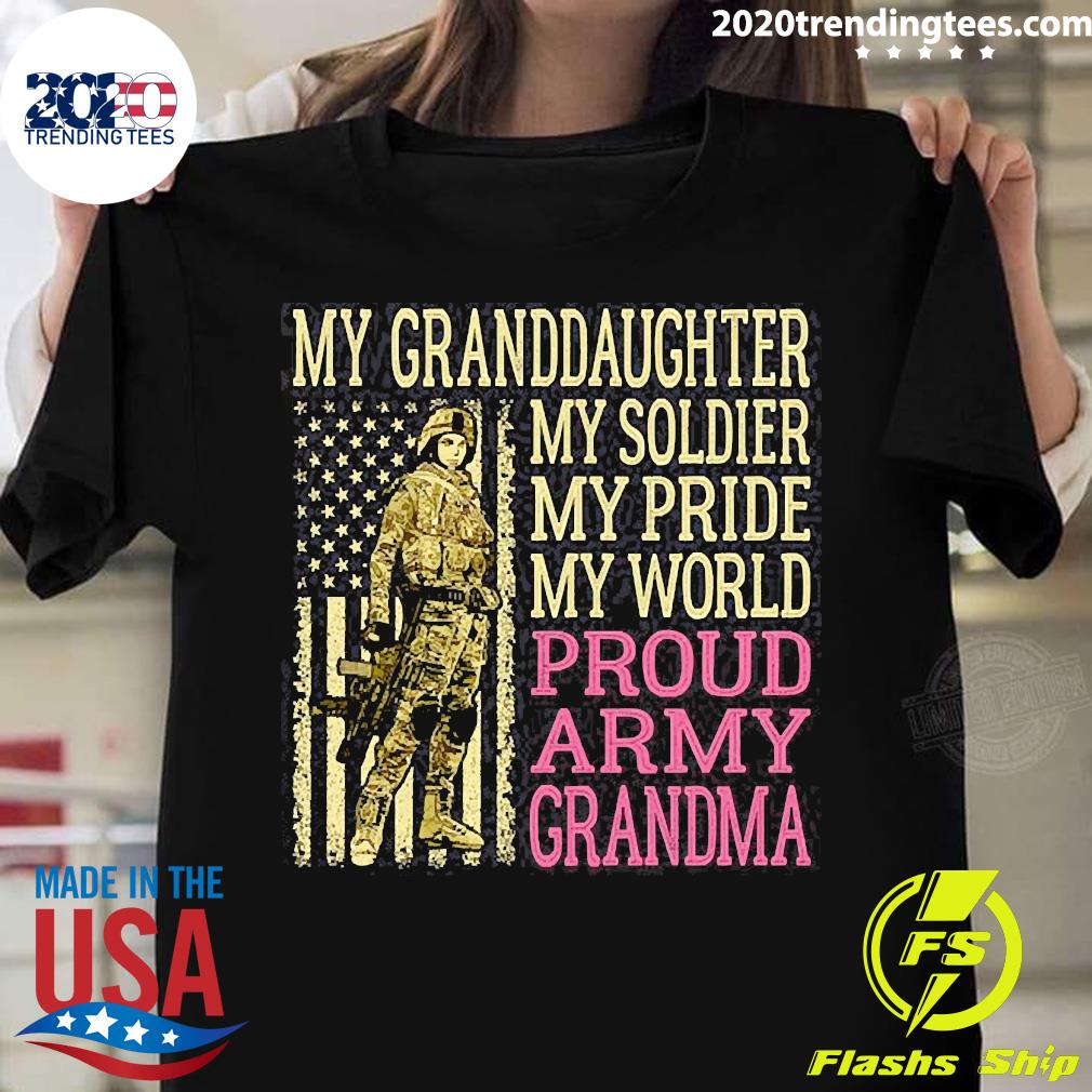 Official My Granddaughter Soldier Hero Proud Army - Adult & Kids T-Shirts, Sweatshirts & Hoodies apparel design preview 1