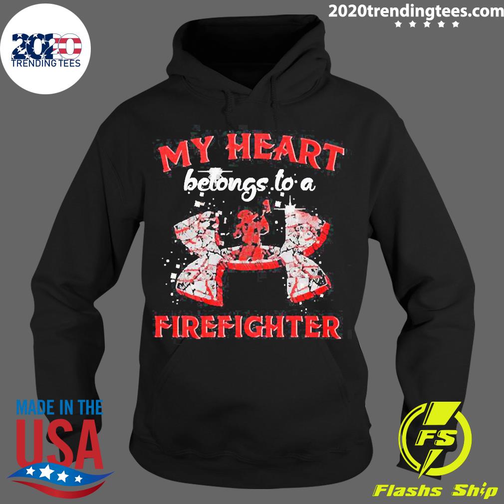 Official My Heart Belong To A Firefighter - Adult & Kids T-Shirts, Sweatshirts & Hoodies apparel design preview 2