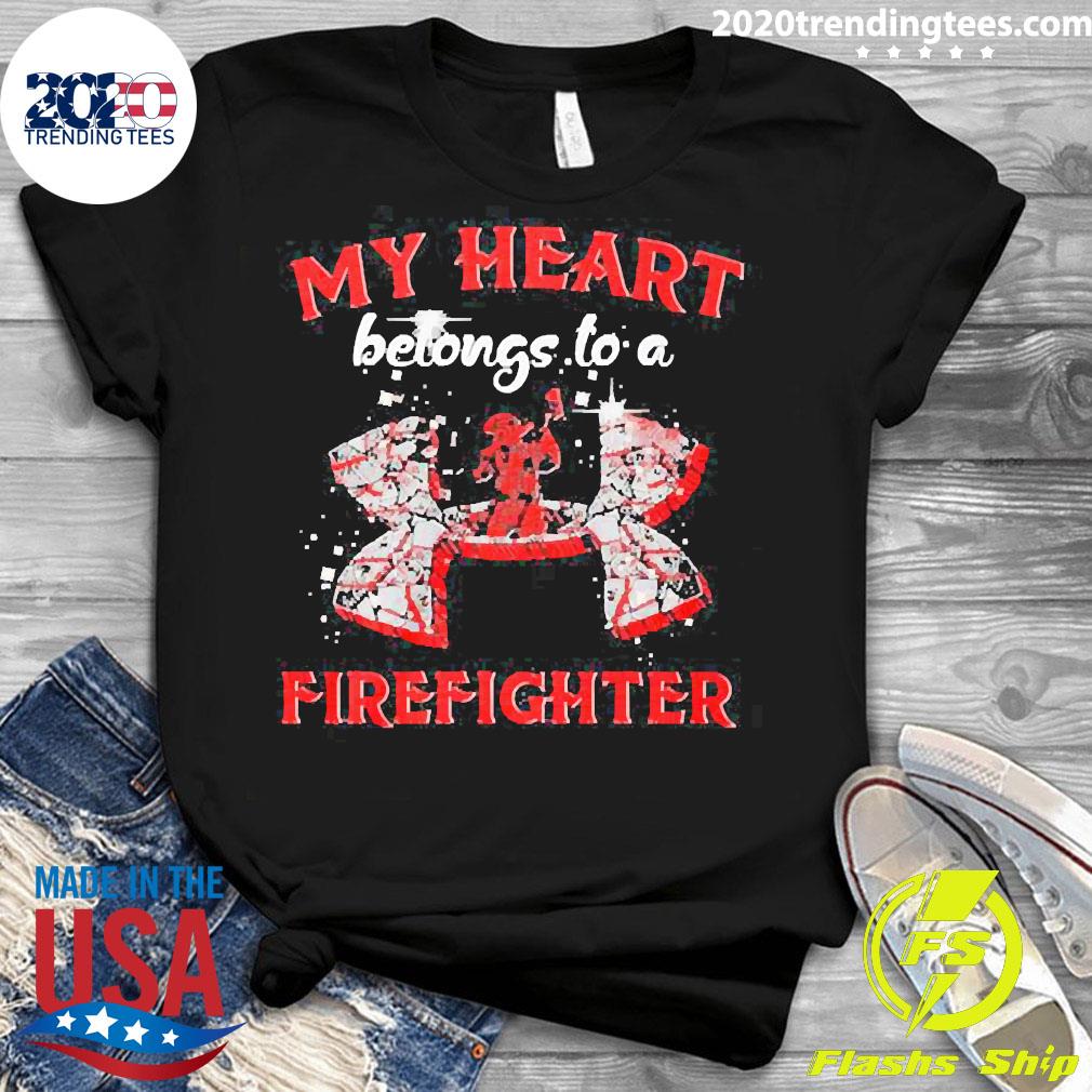 Official My Heart Belong To A Firefighter - Adult & Kids T-Shirts, Sweatshirts & Hoodies apparel design preview 3