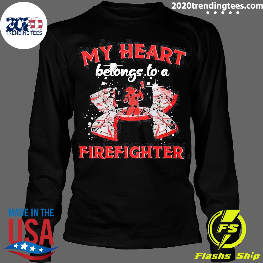 Official My Heart Belong To A Firefighter - Adult & Kids T-Shirts, Sweatshirts & Hoodies apparel design preview 4