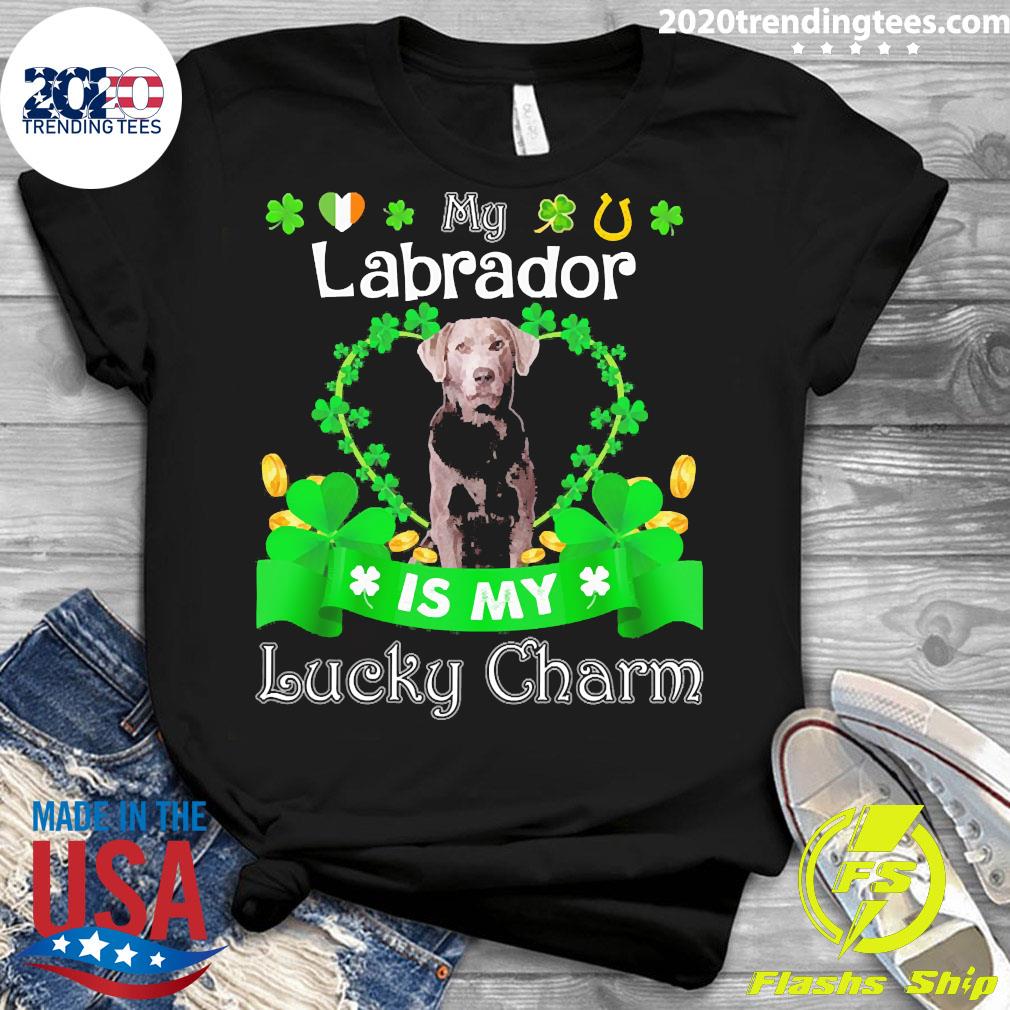Official my Silver Labrador Dog Is Lucky Charm - Adult & Kids T-Shirts, Sweatshirts & Hoodies apparel design preview 3