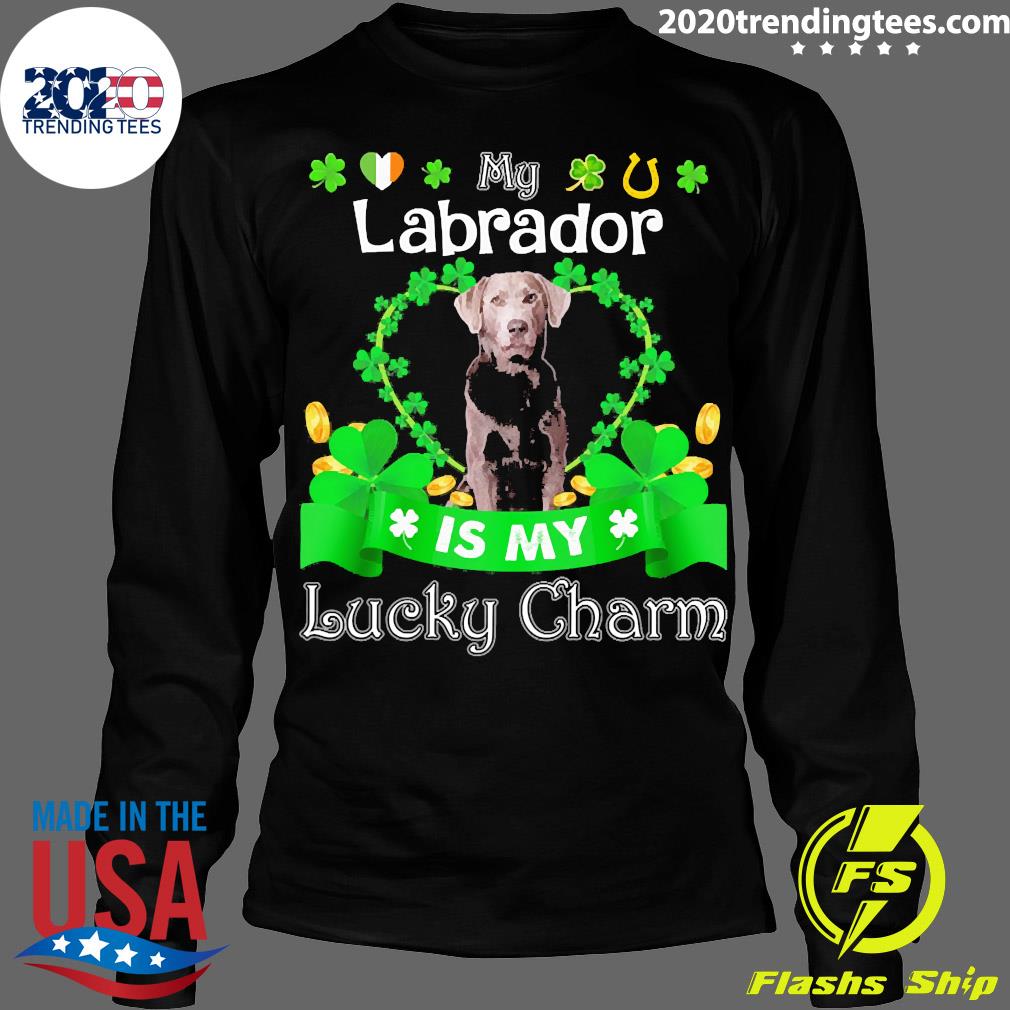 Official my Silver Labrador Dog Is Lucky Charm - Adult & Kids T-Shirts, Sweatshirts & Hoodies apparel design preview 4