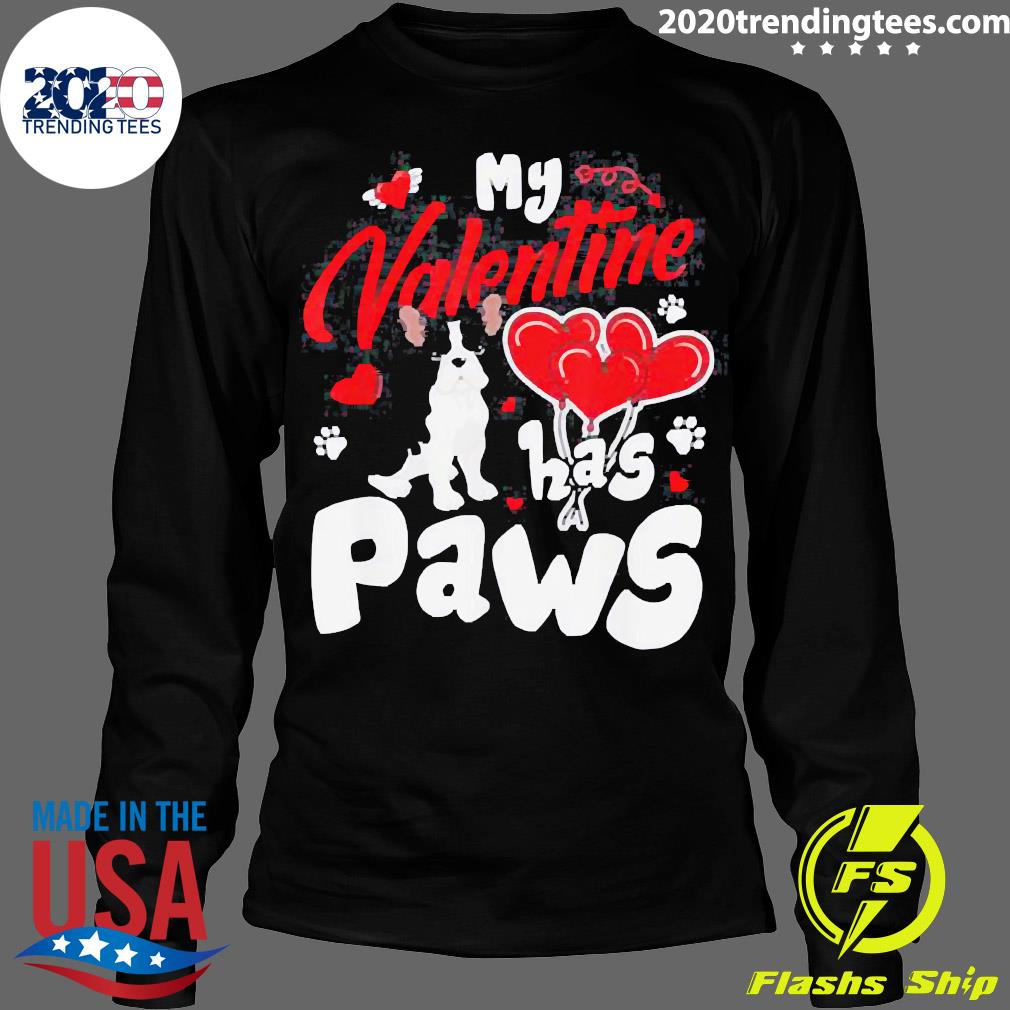 Official My Valentine Has Paws Animal Lovers - Adult & Kids T-Shirts, Sweatshirts & Hoodies apparel design preview 4