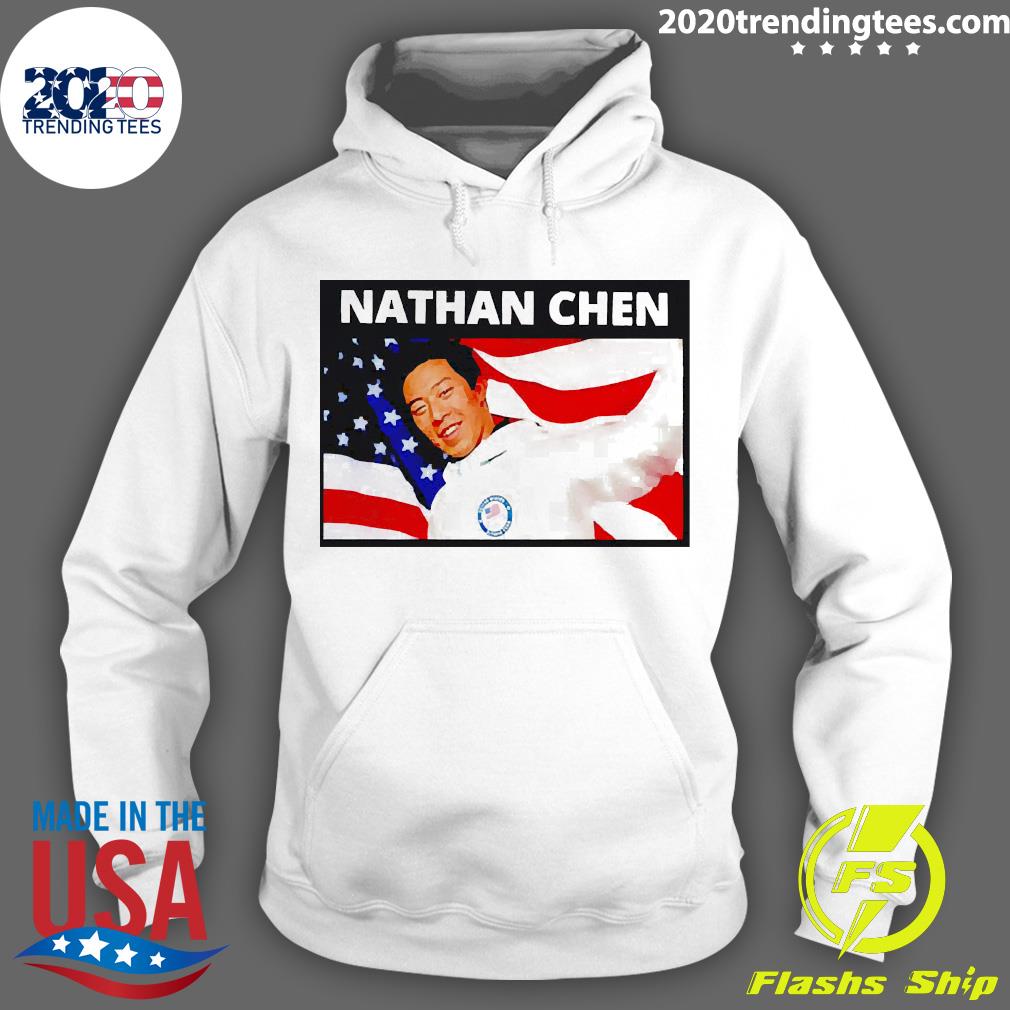 Official Nathan Chen American Flag - Adult & Kids T-Shirts, Sweatshirts & Hoodies apparel design preview 2