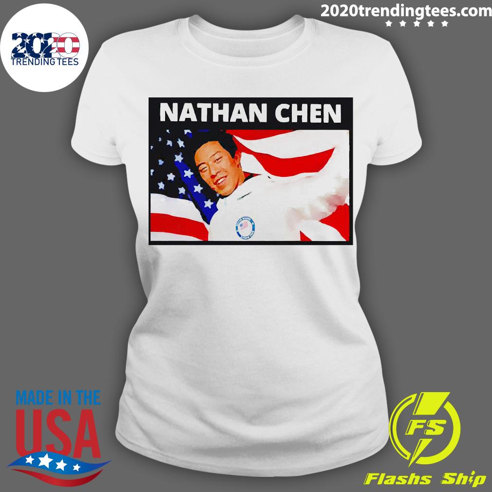 Official Nathan Chen American Flag - Adult & Kids T-Shirts, Sweatshirts & Hoodies apparel design preview 3