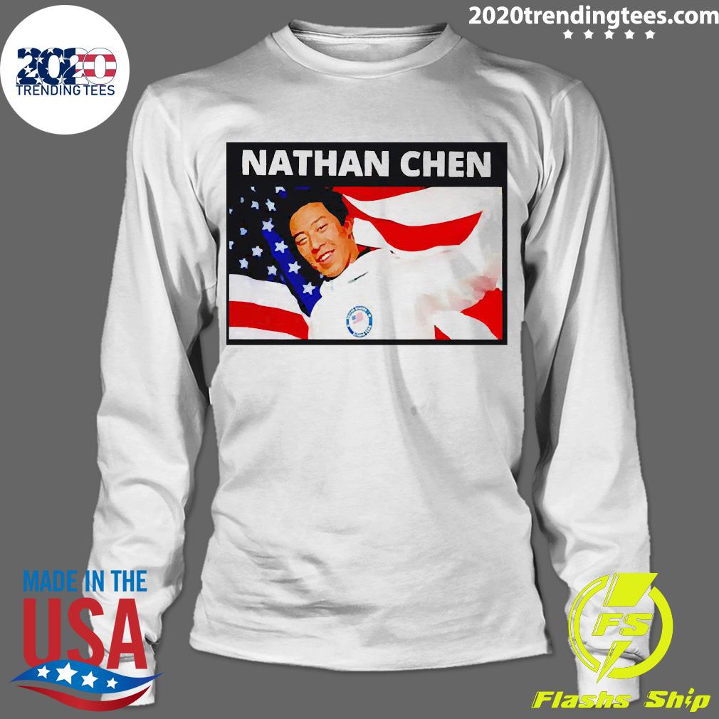Official Nathan Chen American Flag - Adult & Kids T-Shirts, Sweatshirts & Hoodies apparel design preview 4