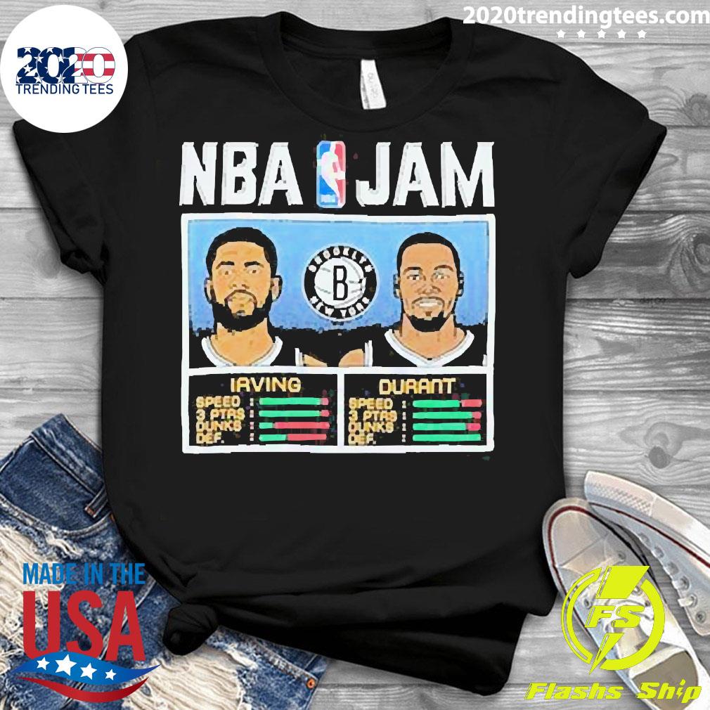 Official NBA Jam Nets Irving And Durant - Adult & Kids T-Shirts, Sweatshirts & Hoodies apparel design preview 3