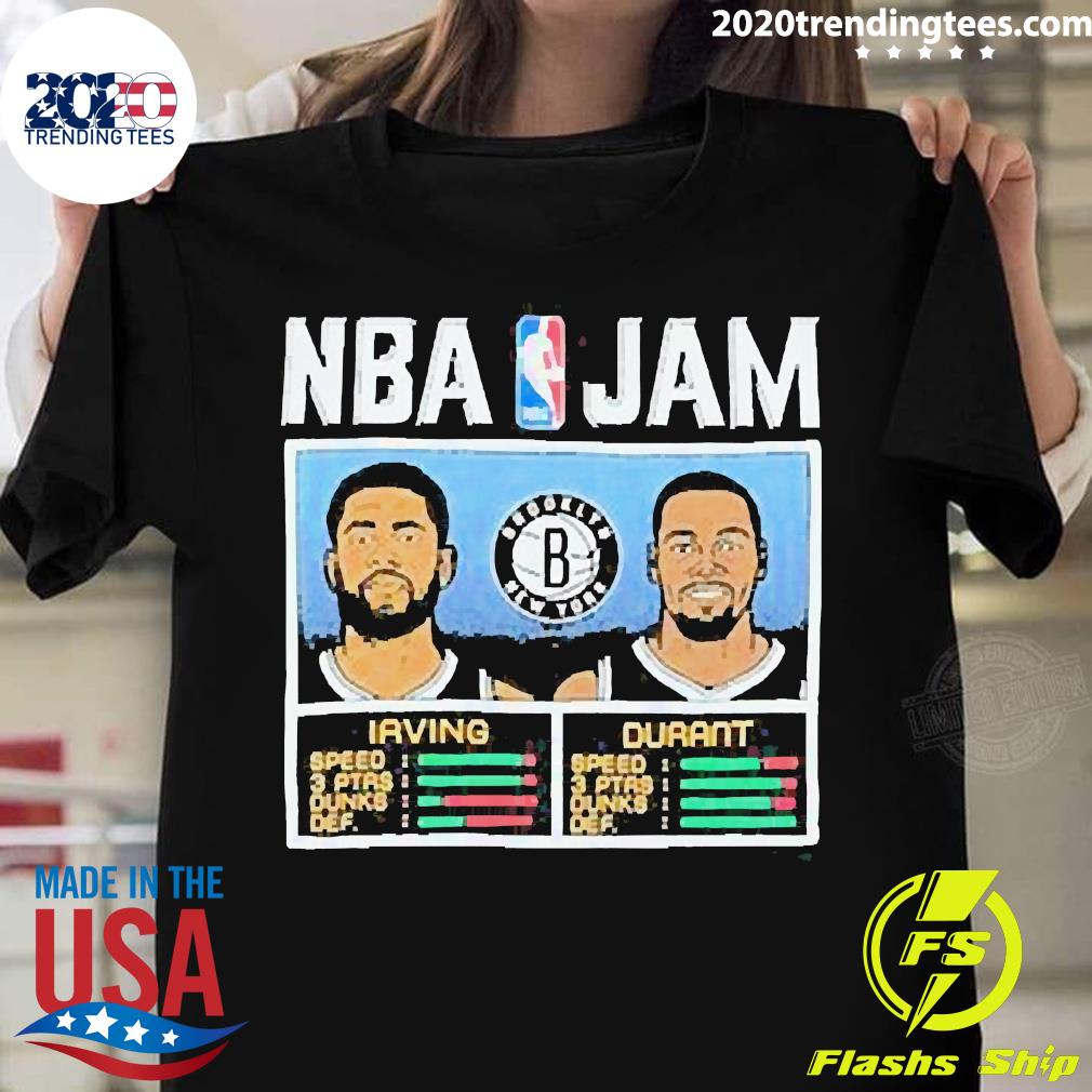 Official NBA Jam Nets Irving And Durant - Adult & Kids T-Shirts, Sweatshirts & Hoodies apparel design preview 1