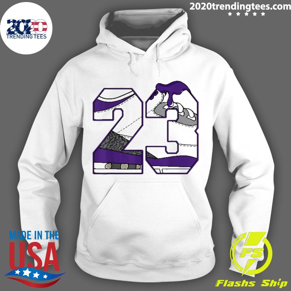Official number 23 Dripping Shoes Purple Dark Iris 3S - Adult & Kids T-Shirts, Sweatshirts & Hoodies apparel design preview 2