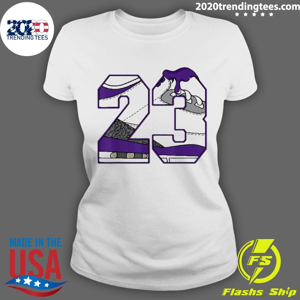 Official number 23 Dripping Shoes Purple Dark Iris 3S - Adult & Kids T-Shirts, Sweatshirts & Hoodies apparel design preview 3