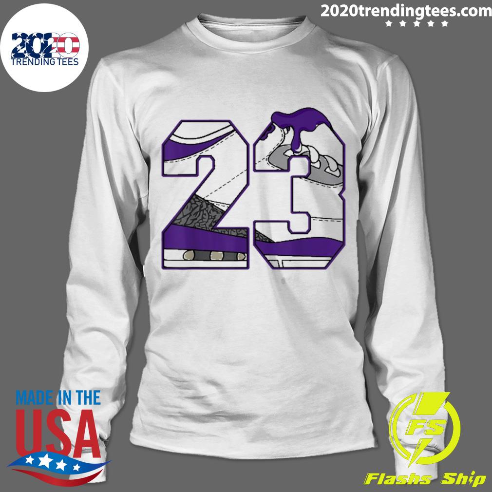 Official number 23 Dripping Shoes Purple Dark Iris 3S - Adult & Kids T-Shirts, Sweatshirts & Hoodies apparel design preview 4