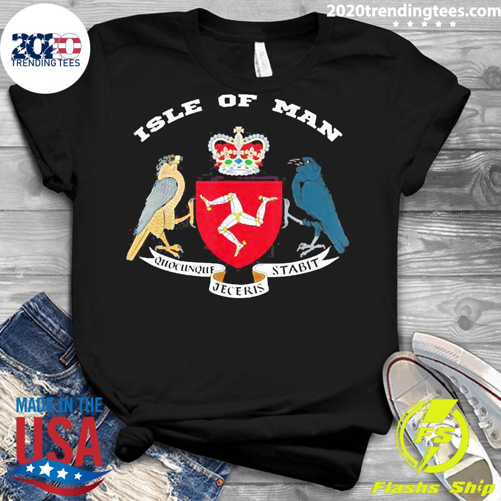 Official Isle of Man Coat Arms arm Flag Manx - Adult & Kids T-Shirts, Sweatshirts & Hoodies apparel design preview 3