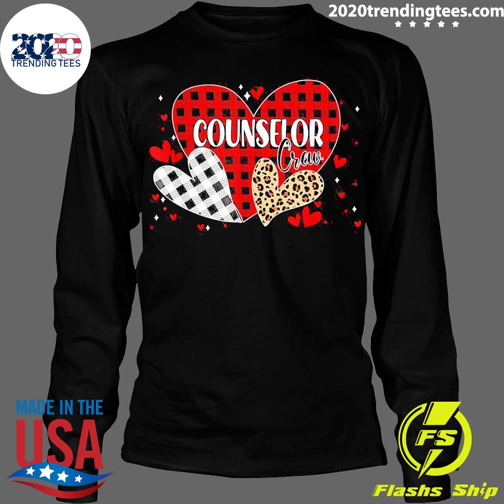 Official Three Leopard Plaid Hearts Counselor Crew - Adult & Kids T-Shirts, Sweatshirts & Hoodies apparel design preview 4