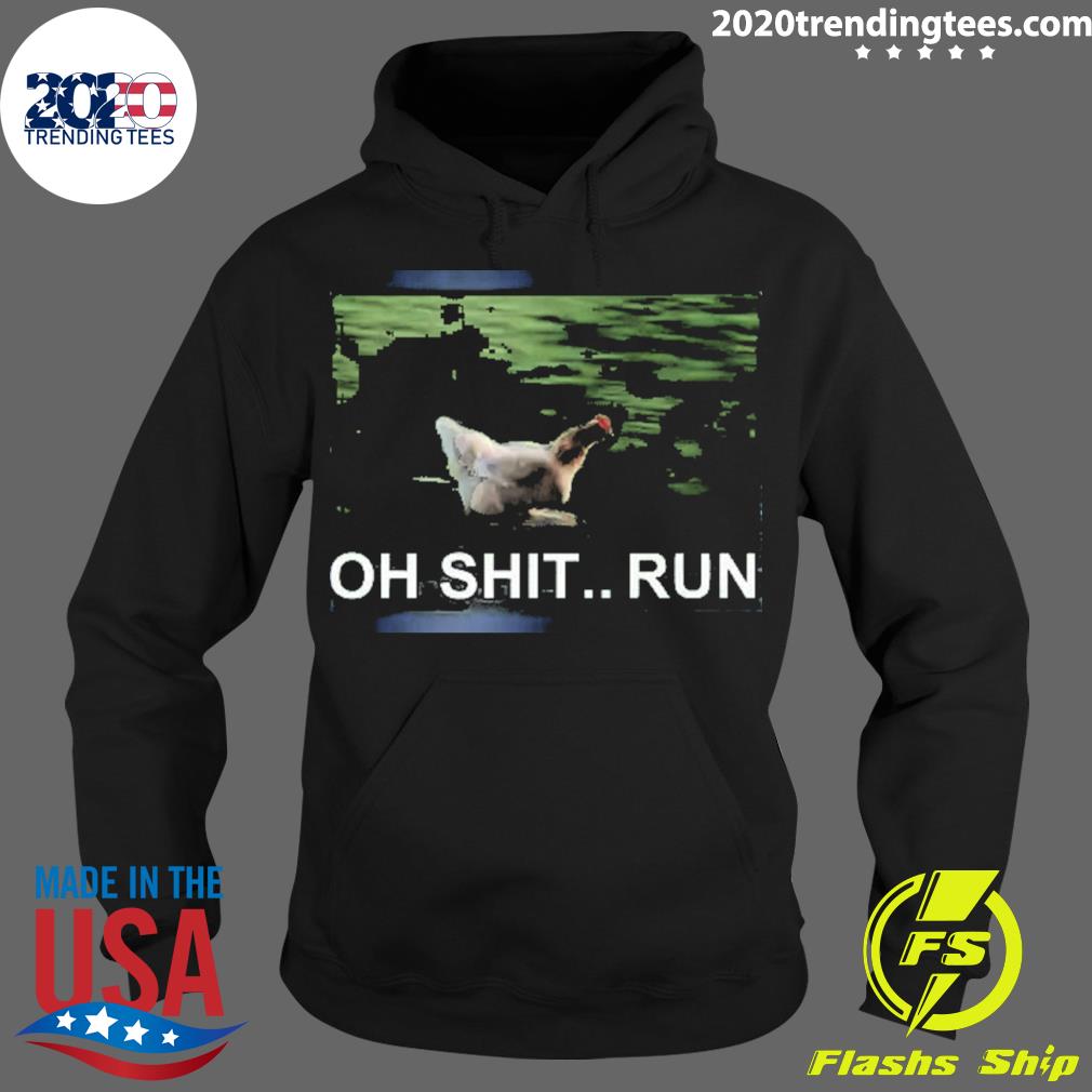 Official oh Shit Run Running Chicken Meme - Adult & Kids T-Shirts, Sweatshirts & Hoodies apparel design preview 2
